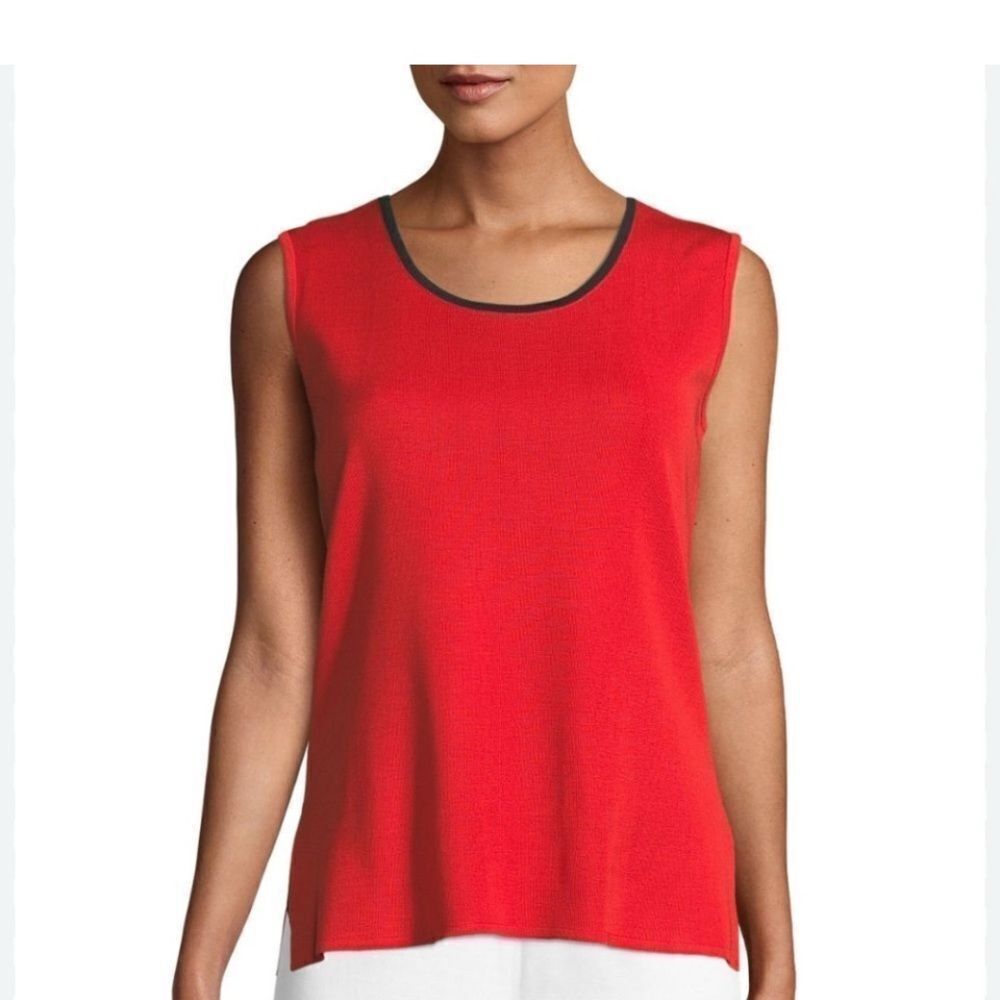 Misook Red Sleeveless Tank Top